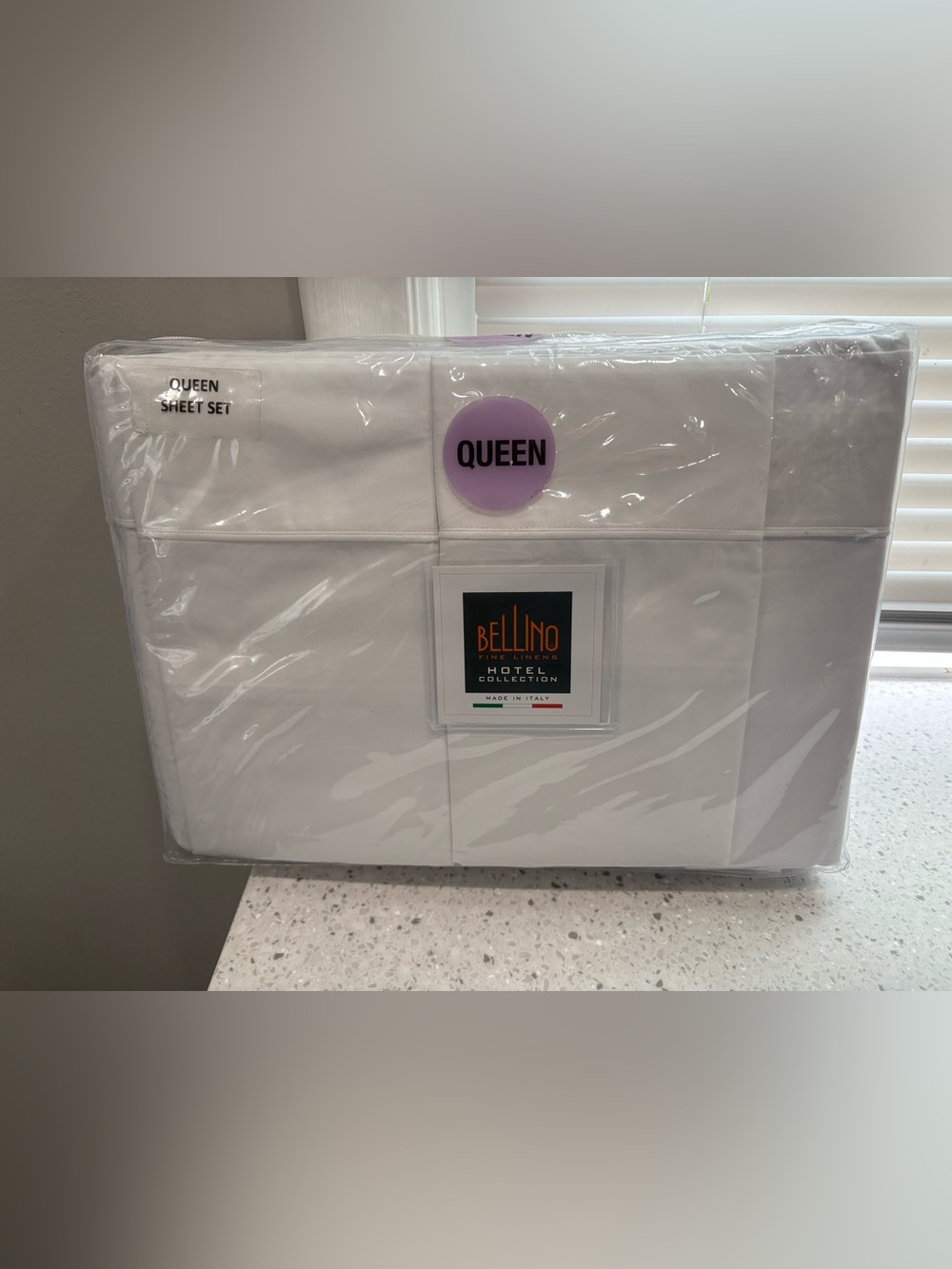New in package Bellino Hotel Collection Crisp White Queen Sheet set